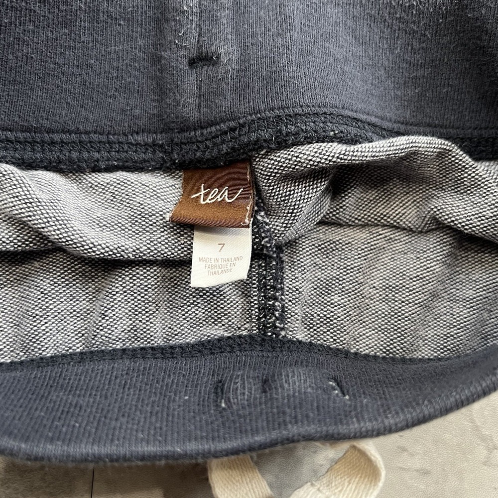 Tea Collection Girls Blue Heathered Sweat‎ Shorts Size 7 - Picture 3 of 5